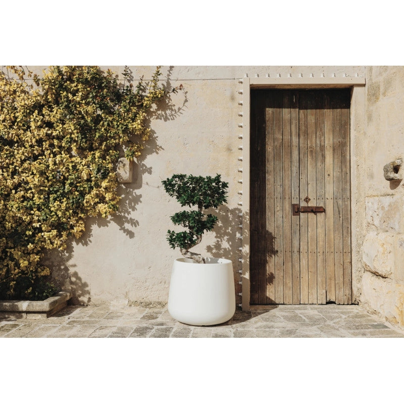 Vaso moderno di design Ø53 H55 in polimero impruneta resistente per interno ed esterno - Made in Italy - Monacis