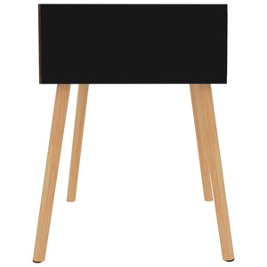 Comodino Nero Lucido 40x40x56 cm in Legno Multistrato 326809