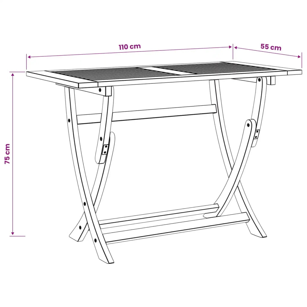 Tavolo Rettangolare Sydney Marrone 110 x 55 x 75 cm 42003620