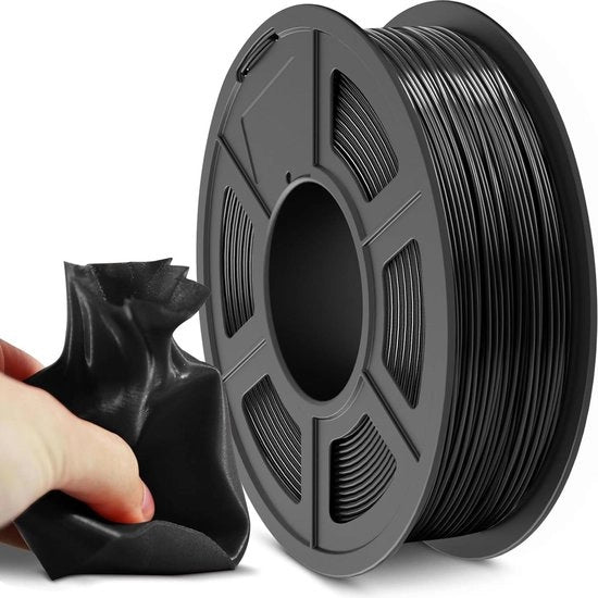 Filamento 3D in TPU 1,75mm Nero - Bassa Odoranza - Precisione Dimensionale +/- 0,02mm - Bobina da 1,1LBS (0,5KG)