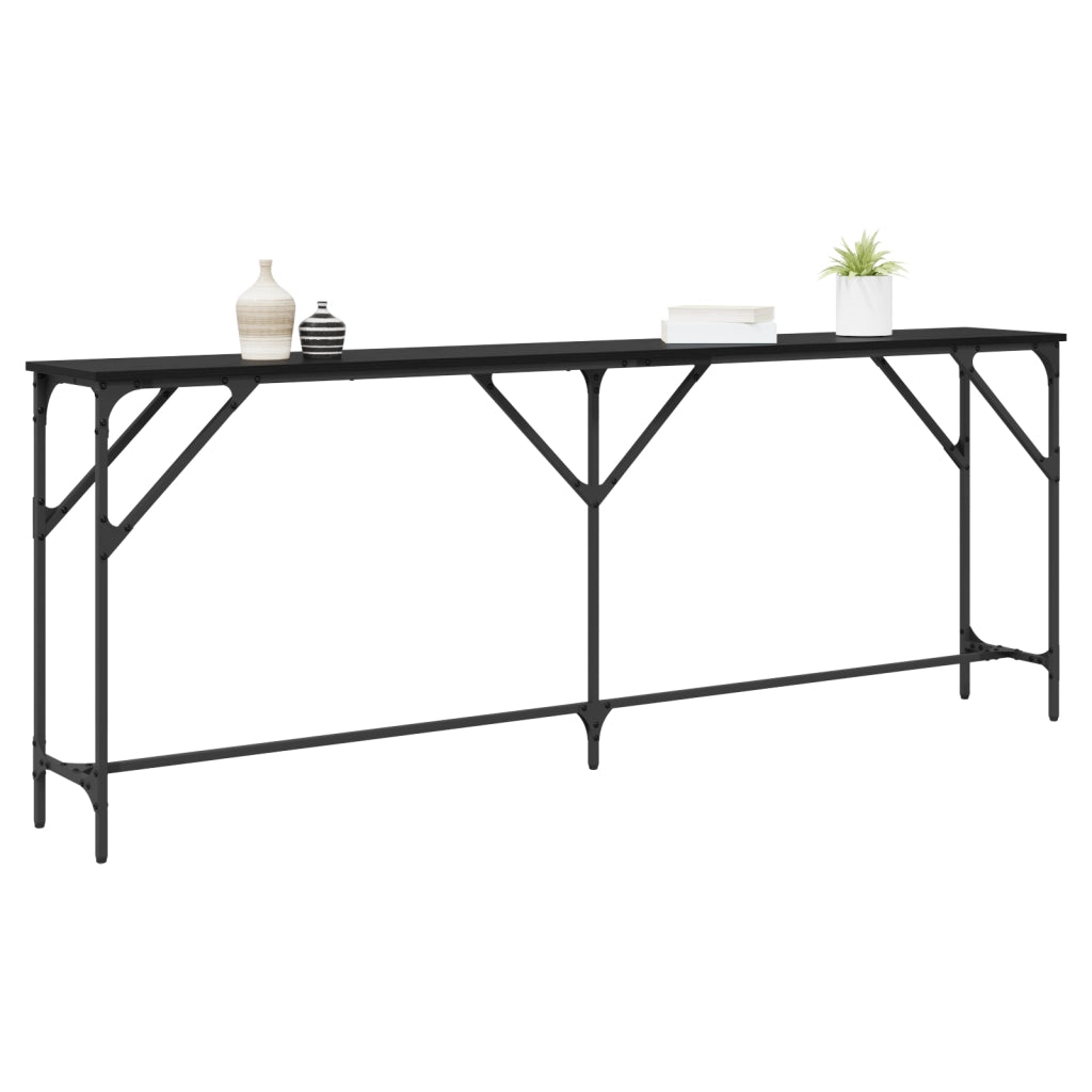 Tavolo Console Quercia Nera 200x29x75 cm Legno ingegnerizzato