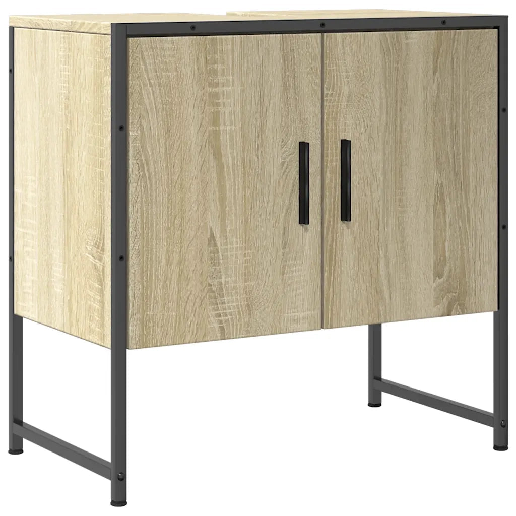 Mobile bagno compatto di design con spazio contenitivo ottimizzato 60 x 33 x 60 cm legno di rovere Sonoma 02_0049451
