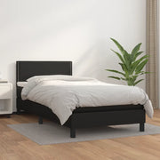 Giroletto a Molle con Materasso-Struttura Letto Nero 90x200 cm in Similpelle 320036