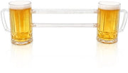 Bicchiere a Doppio Vaso Siamese - Acquario a Bicchiere - Anti Caduta - Translucido - Bicchiere da Birra con Manico - Adatto per l'Uso a Casa - 430ml