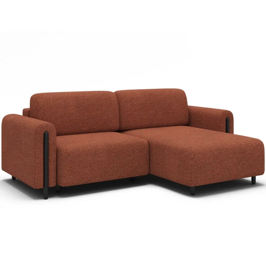 Divano angolare convertibile ARVESSA terracotta bouclette – Angolo destro