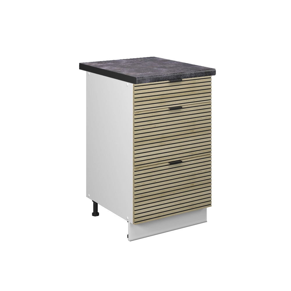 Mobiletto base per cucina Fame-Line Pannello in quercia/Bianco 50 cm, PL Antracite Vicco