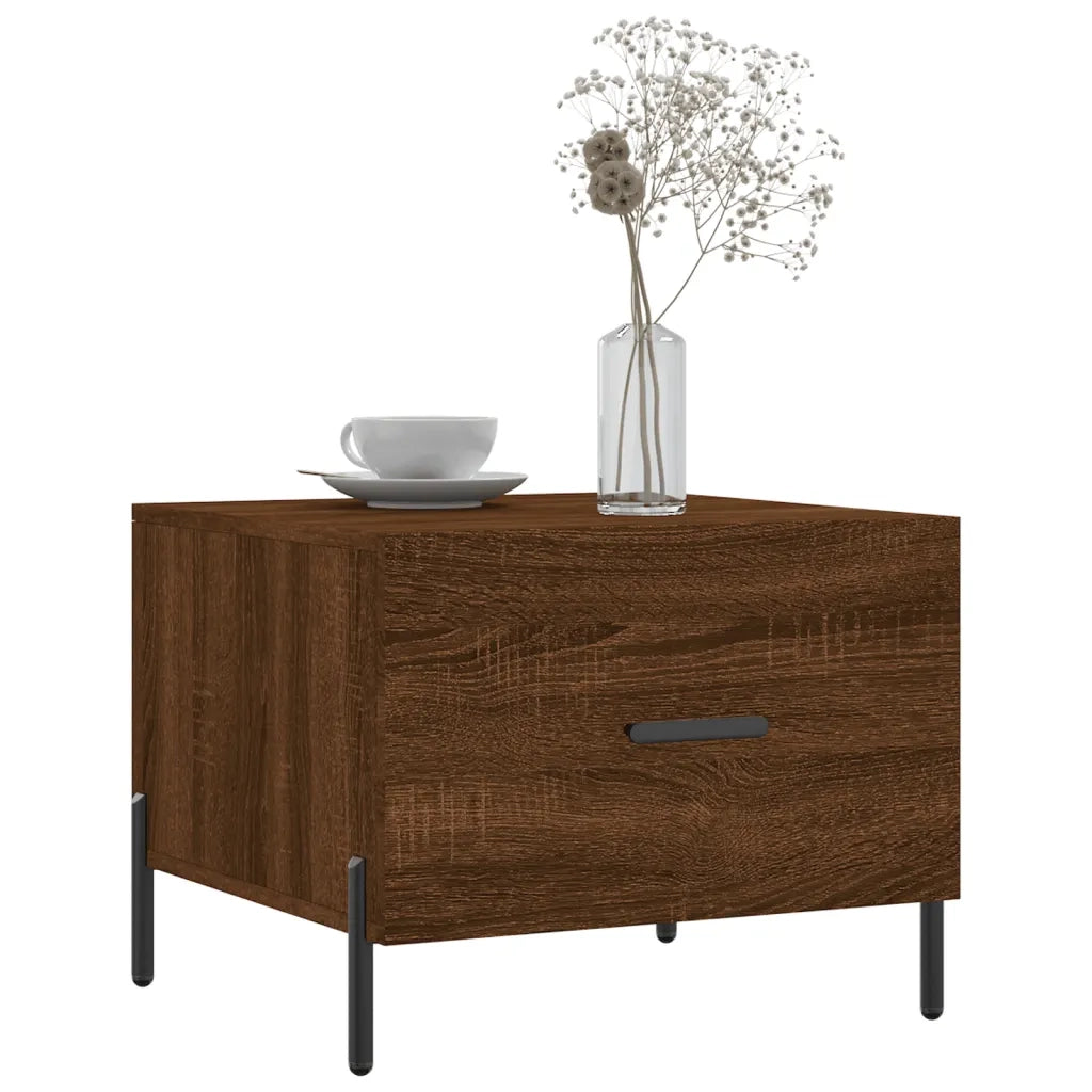 2 pz Tavolini salotto | Tavolino da caff¨¨ | Tavolino da Soggiorno Rovere Marrone 50x50x40 Legno Multistrato