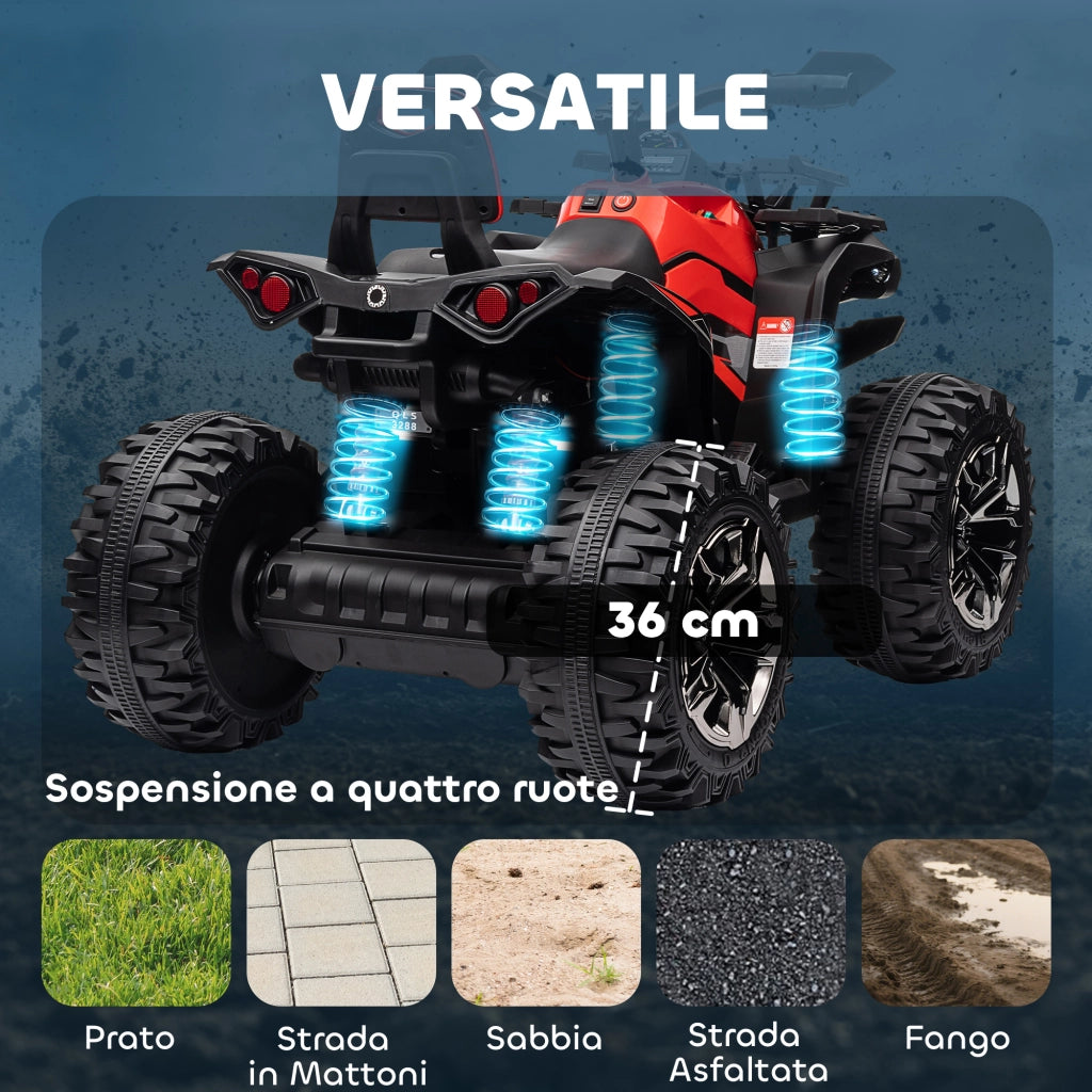 Quad Elettrico Bambini ¨C zephmum ¨C Rosso 12V 100x65x73cm