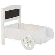 Supporto carrello portafiori in legno bianco 38x31,5x24h