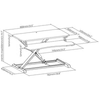 Alzata per monitor 80x40cm con porta tastiera, regolabile, Supporto di rialzo per computer