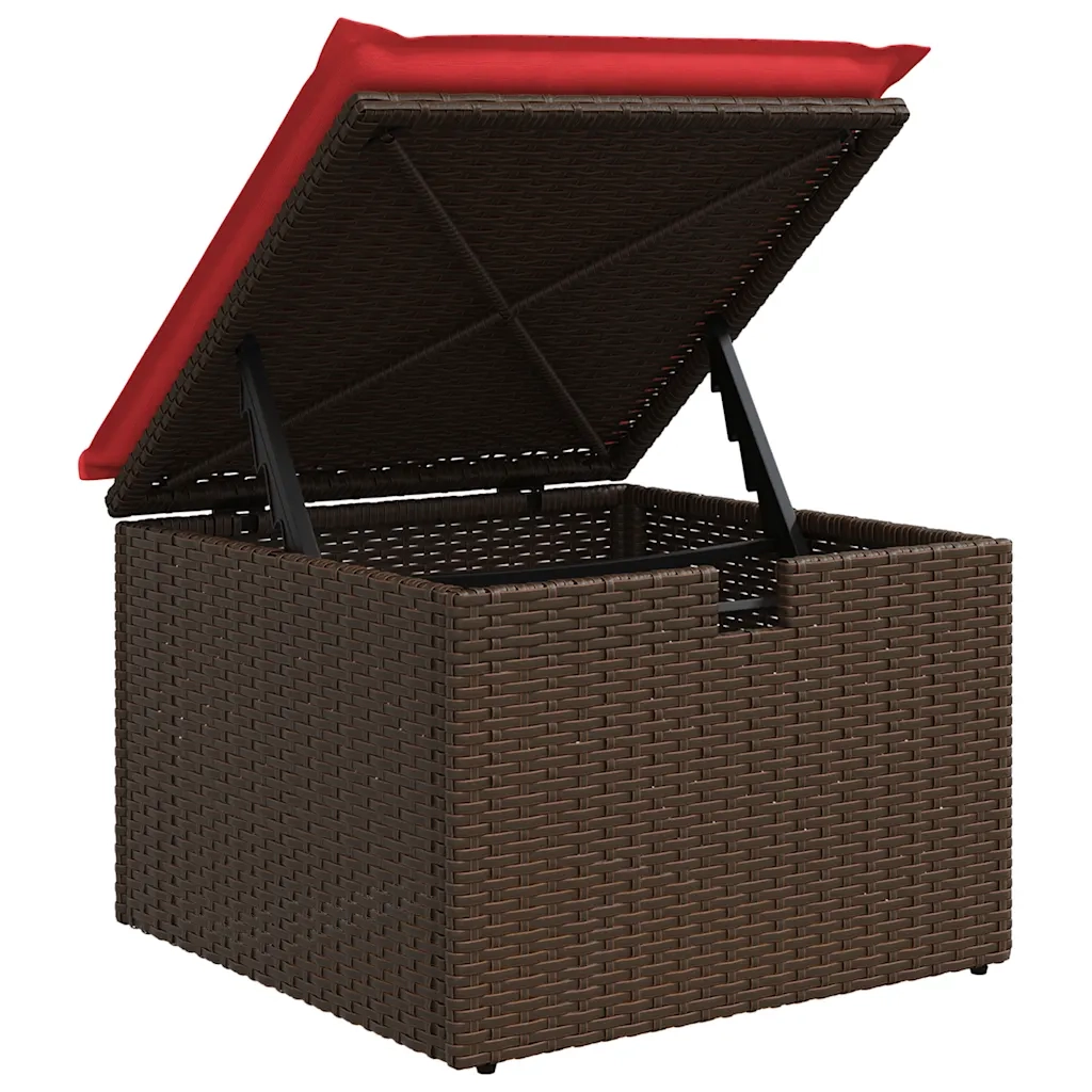 Set Divani da Giardino 7 pz con Cuscini Marrone in Polyrattan 3274984