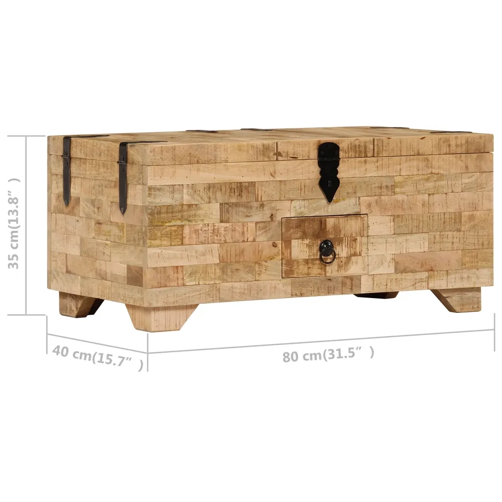 Tavolino da CaffÃ¨ in Legno Massello di Mango 80x40x35 cm cod mxl 19515