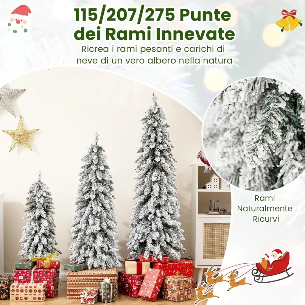 Set di 3 Alberi di Natale Artificiali, Alberi di Natale con Luci LED e Rami Densi e Realistici, Decorazione Natalizia per Casa, Ufficio e Negozio (Stile 3)