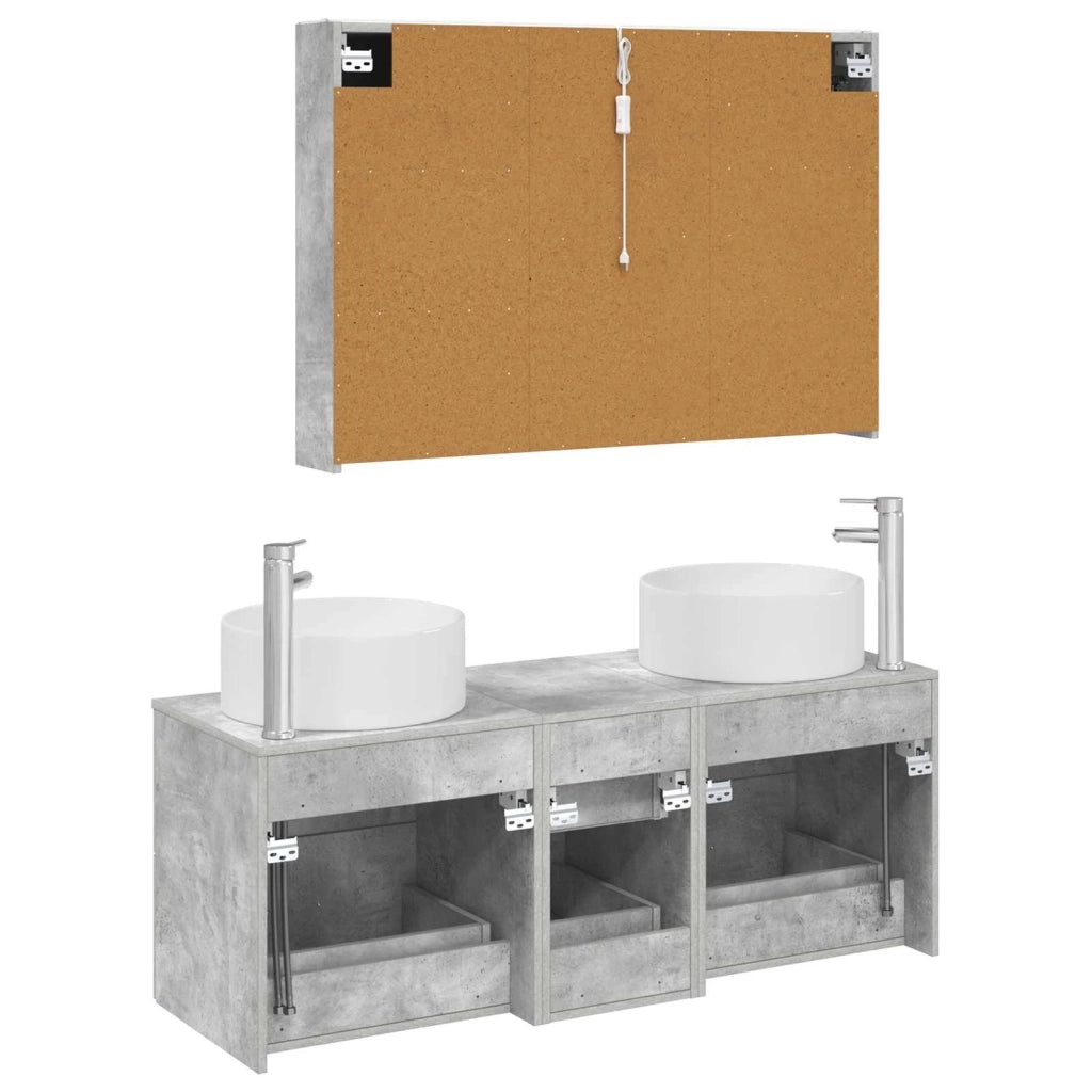 Set di mobili per il bagno 4 pcs Grigio Cemento 3407106