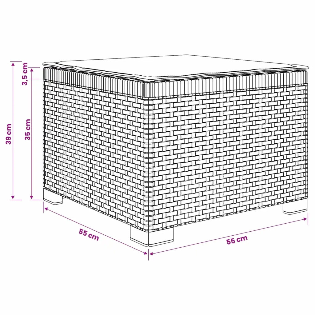 Divano da Giardino a 1 Posto con Cuscino Aspetto Rattan PP 8011765