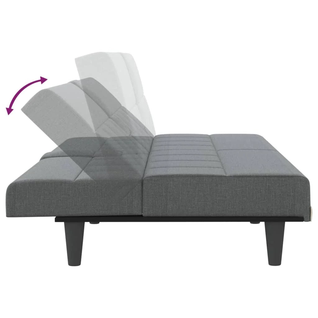 Divano letto con portabicchieri tessuto grigio scuro 02_0020423