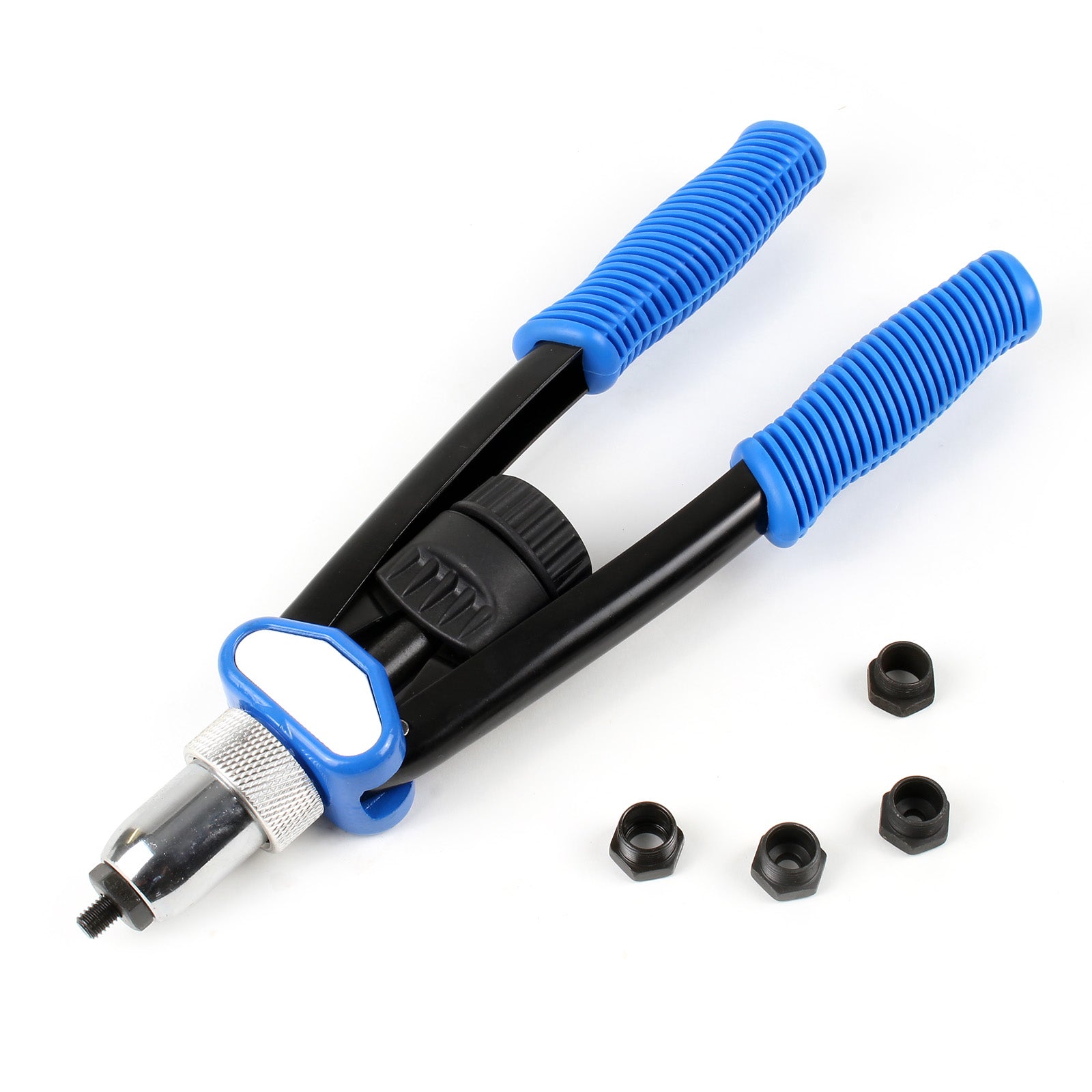 Set pinza rivettatrice con 5 punte e 150 dadi a rivetto M5/M6/M8/M10/M12 30 pz. ciascuno