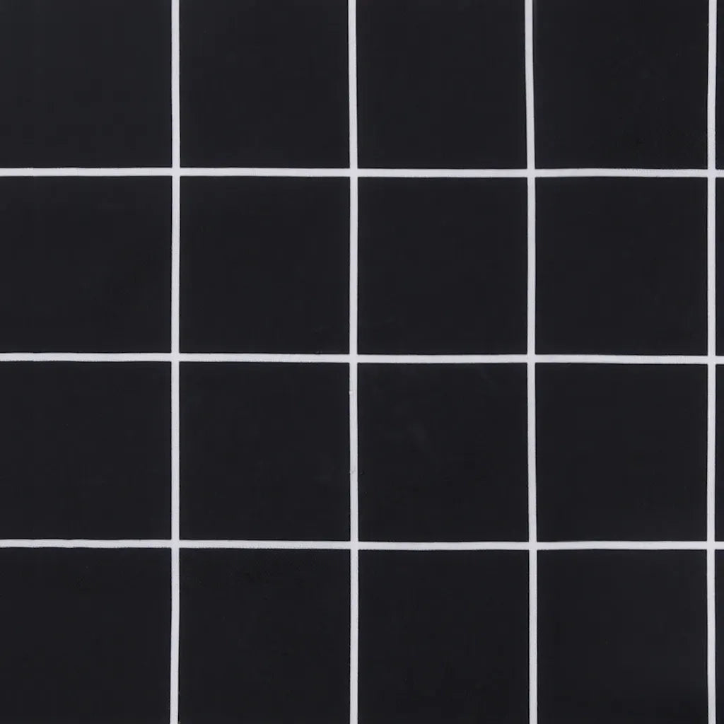 Cuscino per Sedia Sdraio Motivo a Quadri Nero in Tessuto Oxford 361378