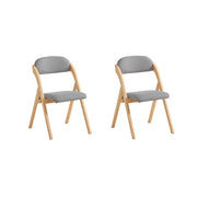 SoBuy FST92-Nx2, Sedia Pieghevole in Legno Set da 2 Poltrona Imbottita da Cucina, Sedie da Interno per Ufficio, Balcone, Giardino - Sedie Pieghevoli Salvaspazio Richiudibili in Faggio, Grigio Chiaro