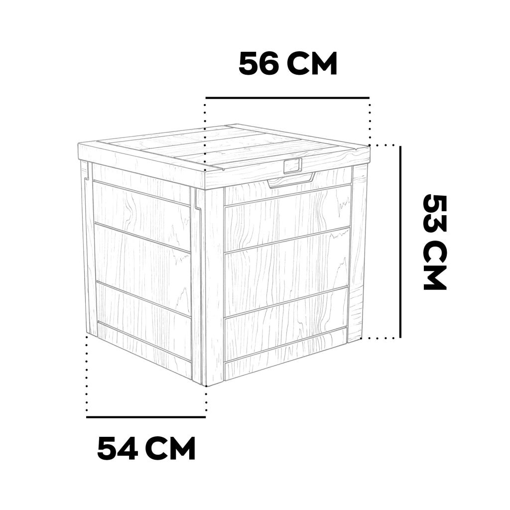 Neo 35 - Baule Portaoggetti da Giardino 54x53x56 cm Contenitore Lucchettabile in Resina Antracite