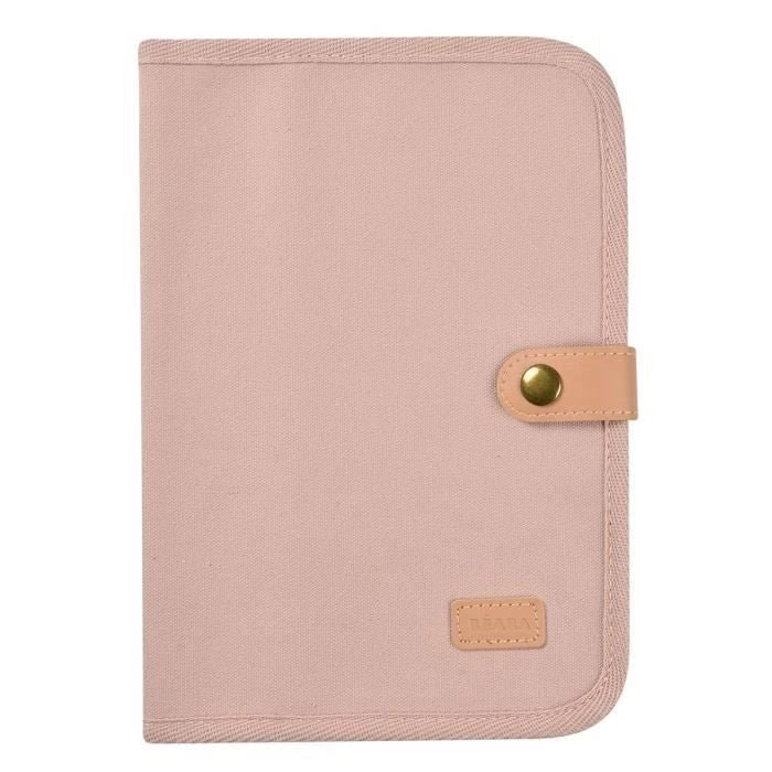 BEABA, Copertina per libretto sanitario in tela rosa cipria