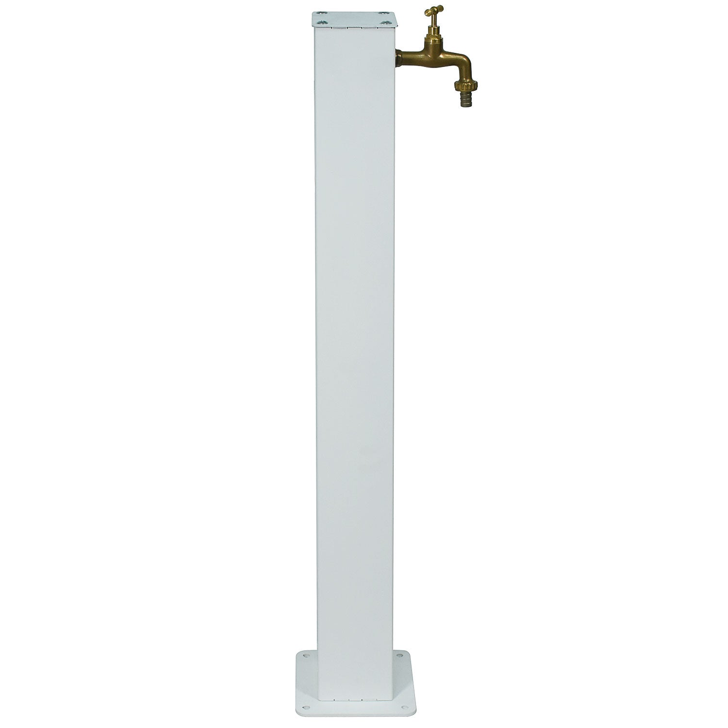Colonna Acqua da Giardino con Rubinetto 20x20x97 cm in Acciaio Bianco