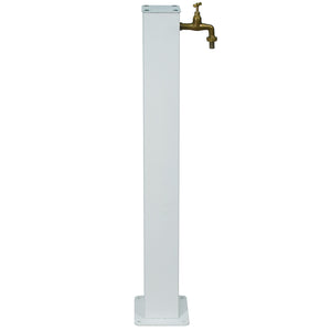 Colonna Acqua da Giardino con Rubinetto 20x20x97 cm in Acciaio Bianco