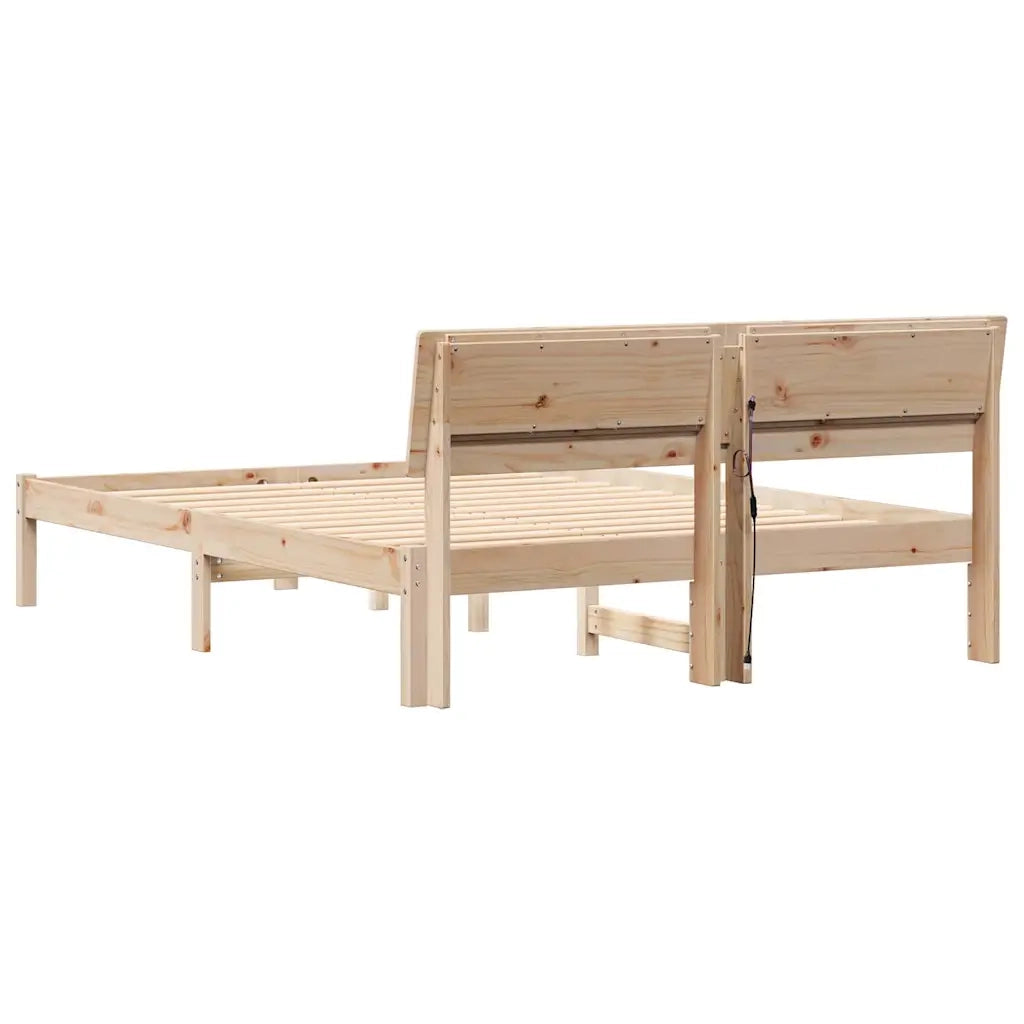 vidaXL Struttura del letto Marrone 135 x 190 cm Legno di pino massello