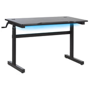 Scrivania da gioco regolabile Gambe in metallo MDF Nero Rettangolare 120 x 60 cm con luci RGB Mobili per ufficio a casa di design moderno