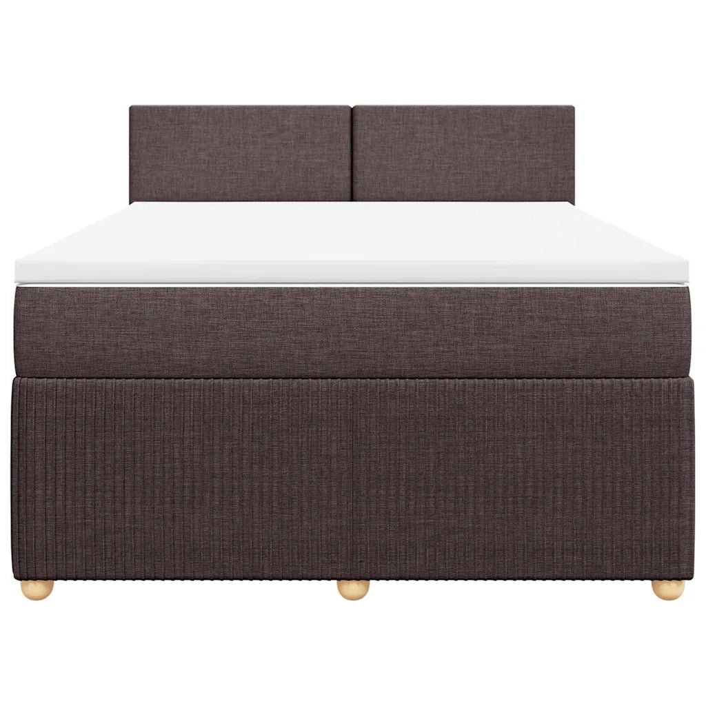 Giroletto a Molle con Materasso Marrone Scuro 140x190cm Tessuto