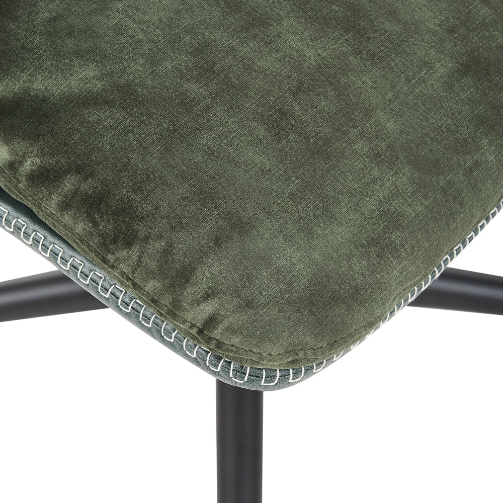 Poltrona girevole con poggiapiedi Velluto verde Base singola Seduta imbottita