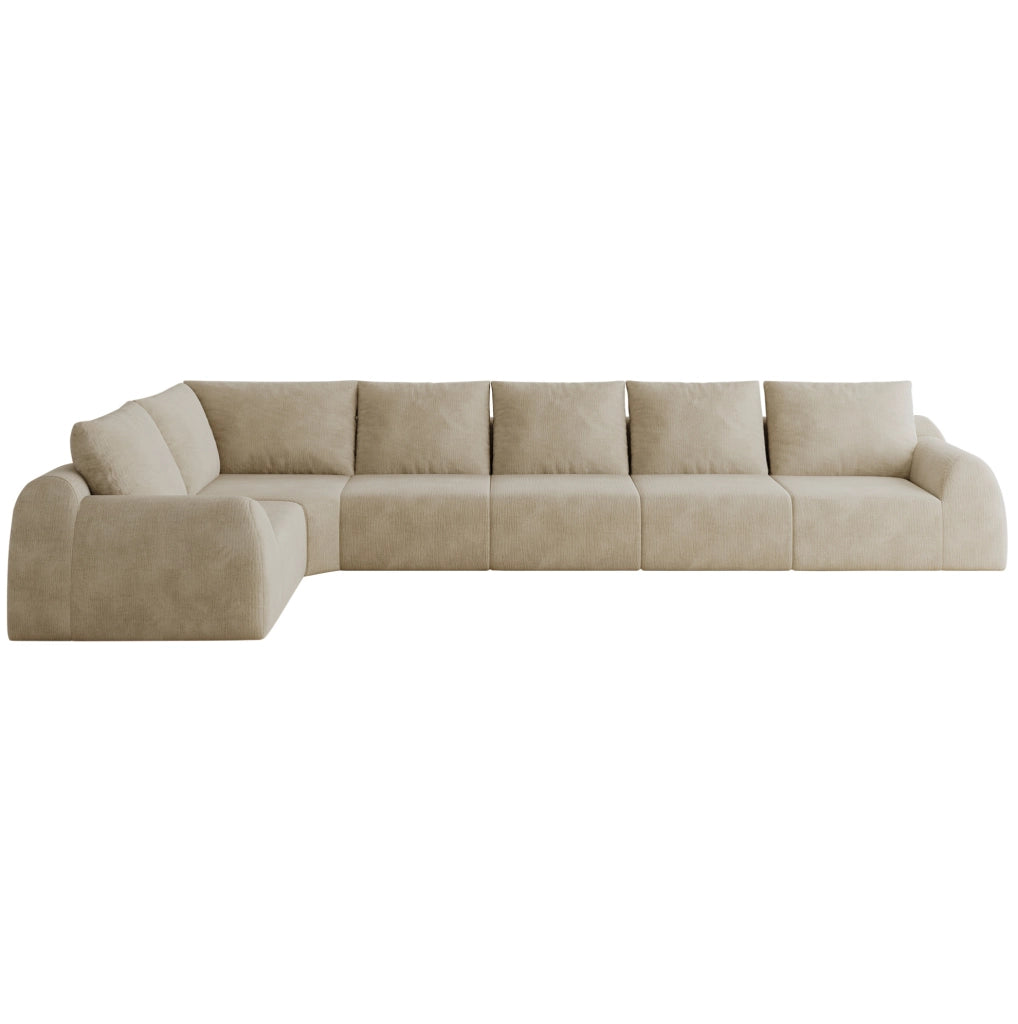 Divano in tessuto chenille, colore khaki
