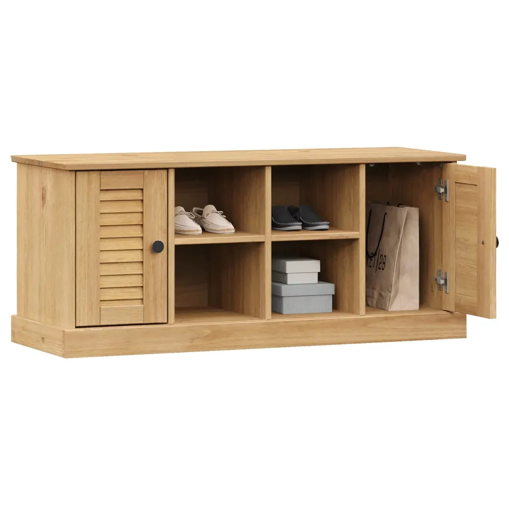 Panca Porta Scarpe-Sgabello-Panca Scarpiera VIGO 106x35x45 cm in Legno Massello di Pino