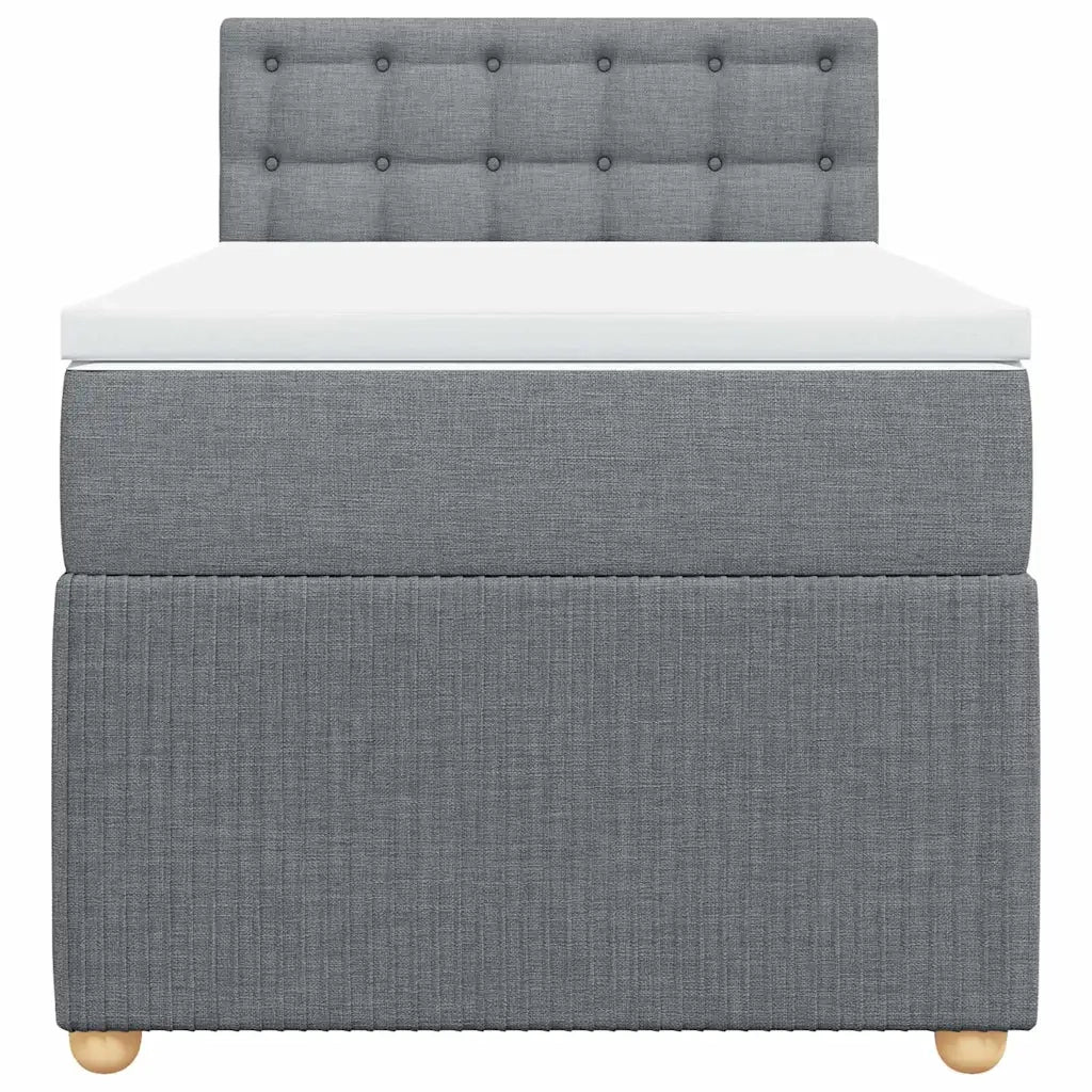 Giroletto a Molle con Materasso Grigio Chiaro100x200 cm Tessuto