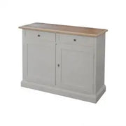 Credenza madia buffet in legno massello mod Martini bicolore bianca e naturale