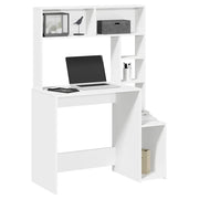 Scrivania con Mensole Bianca 100x45x140 cm in Legno Multistrato 860436