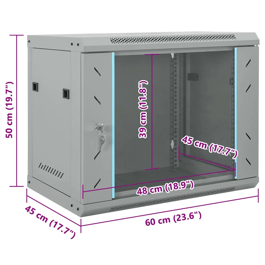 vidaXL Armadietto di rete Grigio 60 x 45 x 50 cm Acciaio