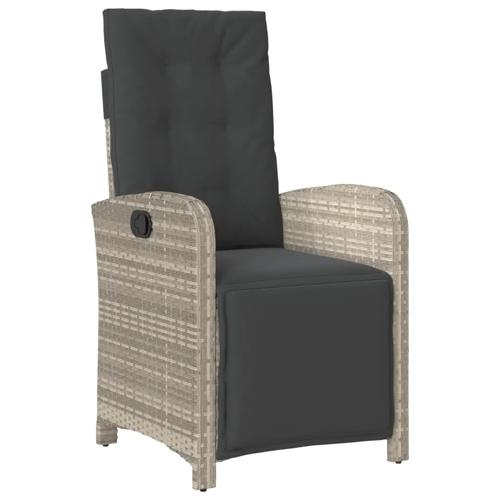 Set Pranzo da Giardino 5pz con Cuscini Grigio Chiaro Polyrattancod mxl 115816
