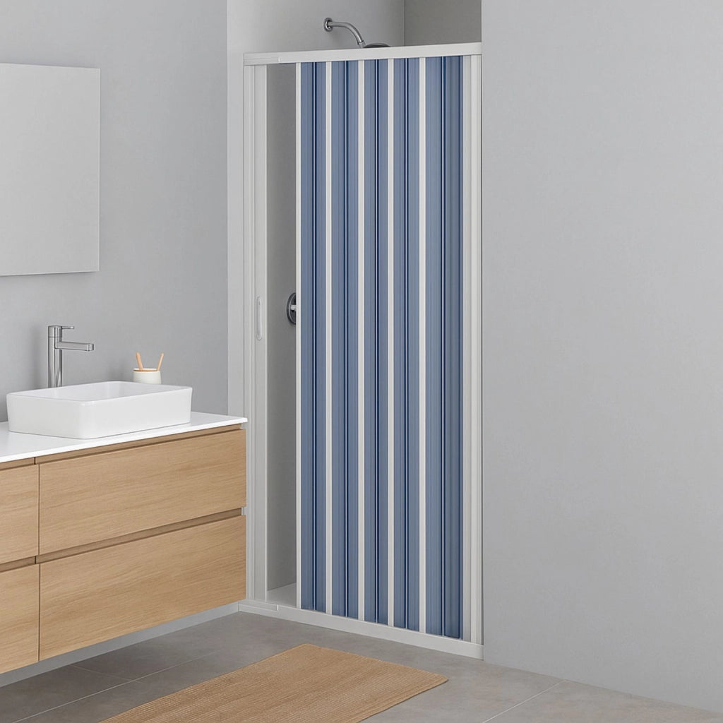 Porta doccia a soffietto in pvc con guide estensibili ed aperture reversibili *** misure 116-140 cm, confezione 1