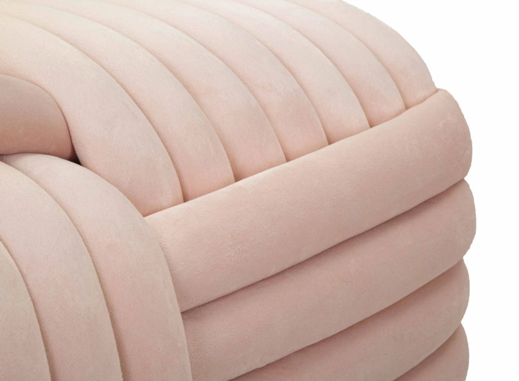 Panca Softy Rosa 90x45x45 cm in MDF e Cotone e Poliestere Rosa