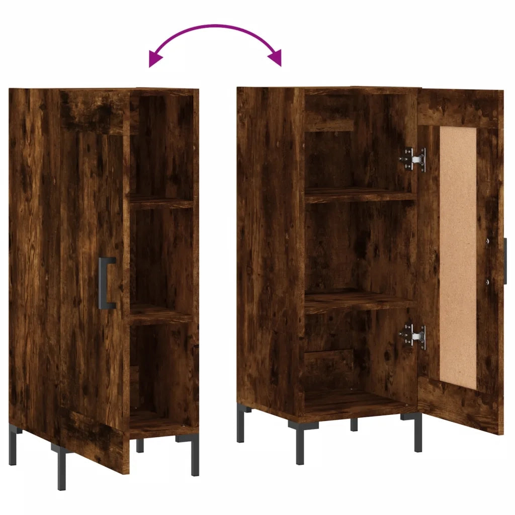 vidaXL Credenza Rovere Fumo 34,5x34x90 cm in Legno Multistrato
