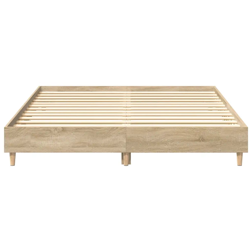 Letto matrimoniale | Letto per adulti | Giroletto senza Materasso Rovere Sonoma 140x200cm in Truciolato