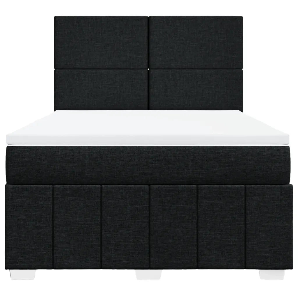 Giroletto a Molle con Materasso Nero 140x190 cm in Tessuto