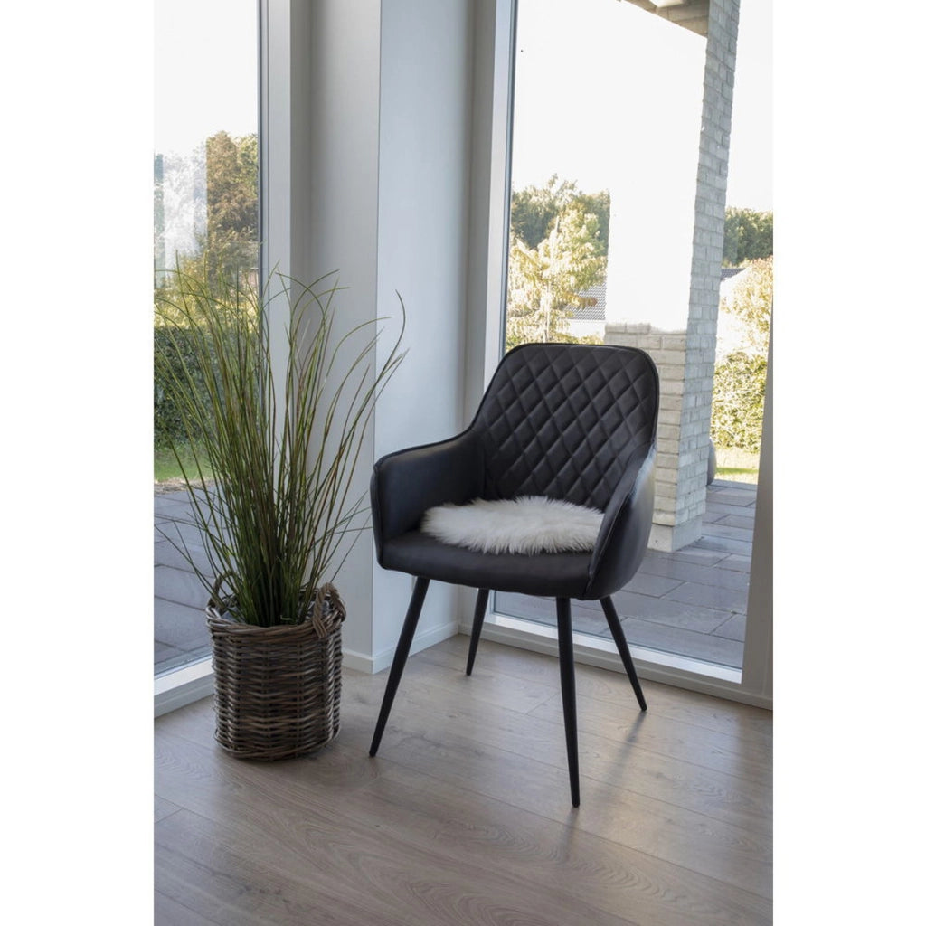 Pouf Lambskin, Bianco, Poliestere, 35x35x6,5 cm