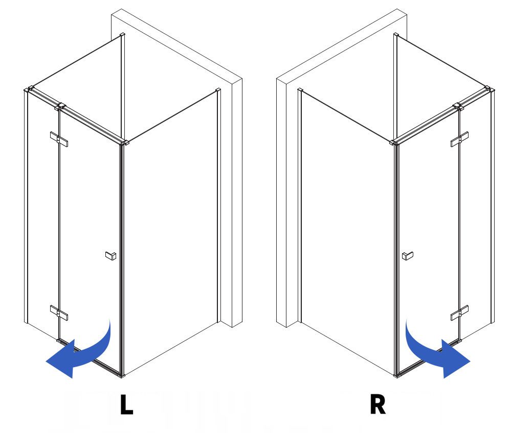 Cabina Doccia Rea Atlas 80x80 Brush Gold sinistra