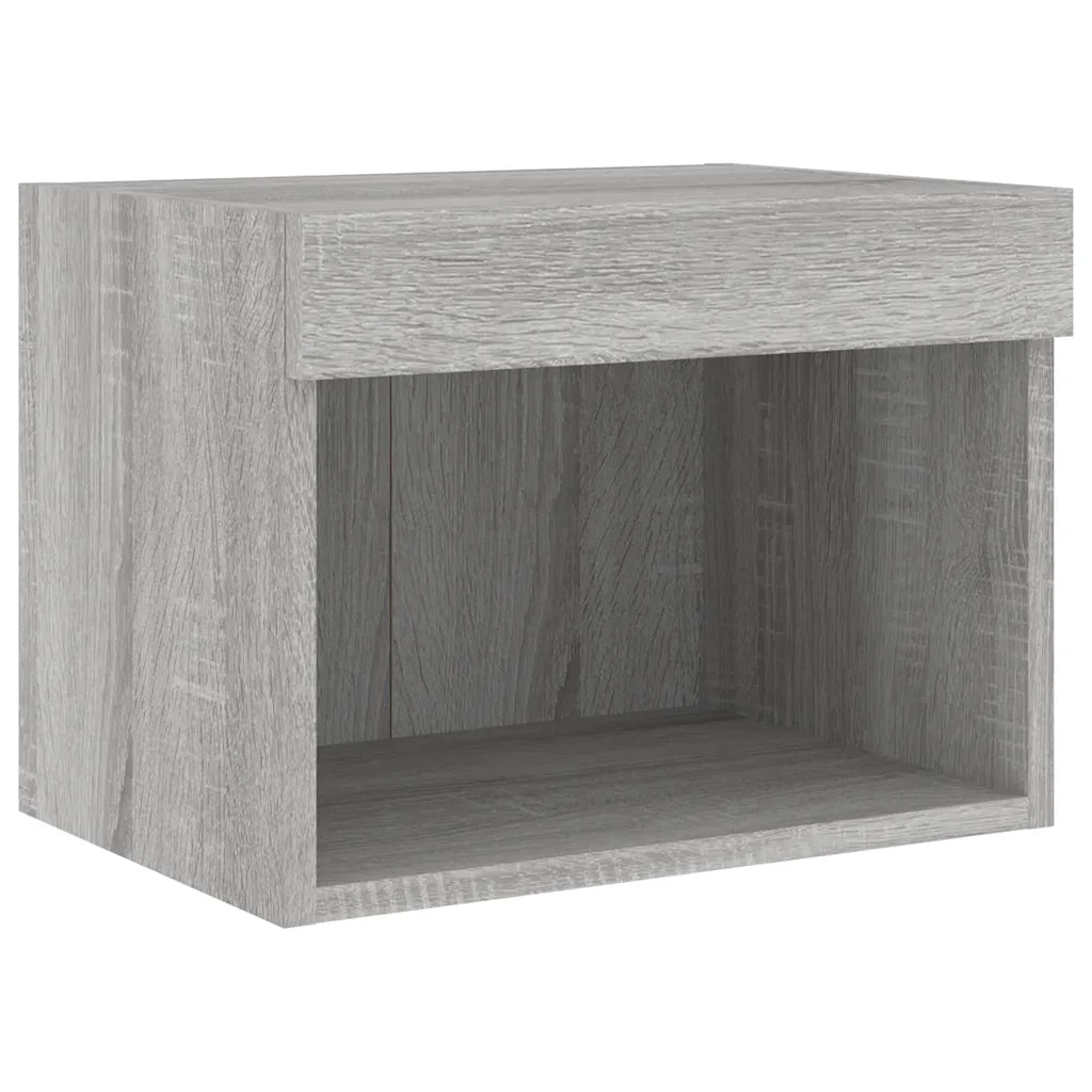 vidaXL Mobili TV a Muro con LED 5pz Grigio Sonoma in Legno Multistrato