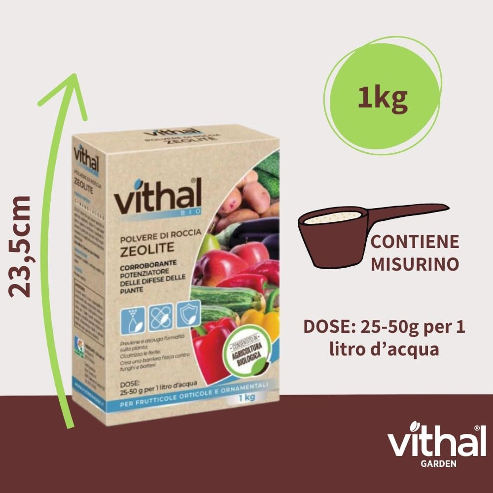 POLVERE DI ROCCIA ZEOLITE VITHAL BIO  kg.1    VITHAL