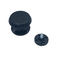 Pomolo fisso per porta SAGUATTI 877/80QB in alluminio nero lucido