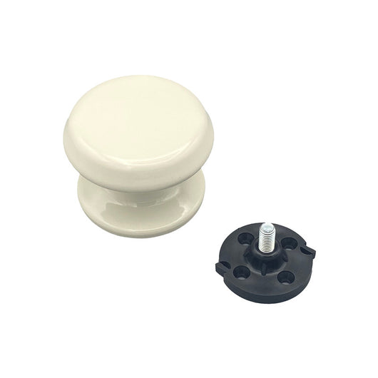 Pomolo fisso per porta SAGUATTI 877/80KB in alluminio bianco lucido