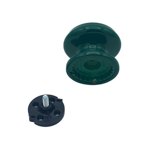 Pomolo fisso per porta SAGUATTI 877/80SB in alluminio verde lucido